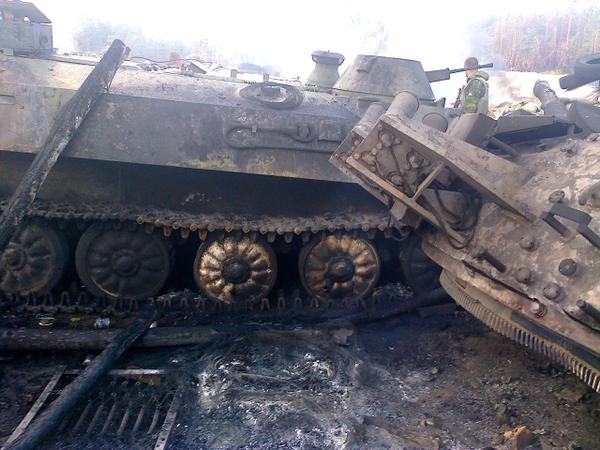 Damaded Ukrainian MTLB near Kalinovka мотолыга