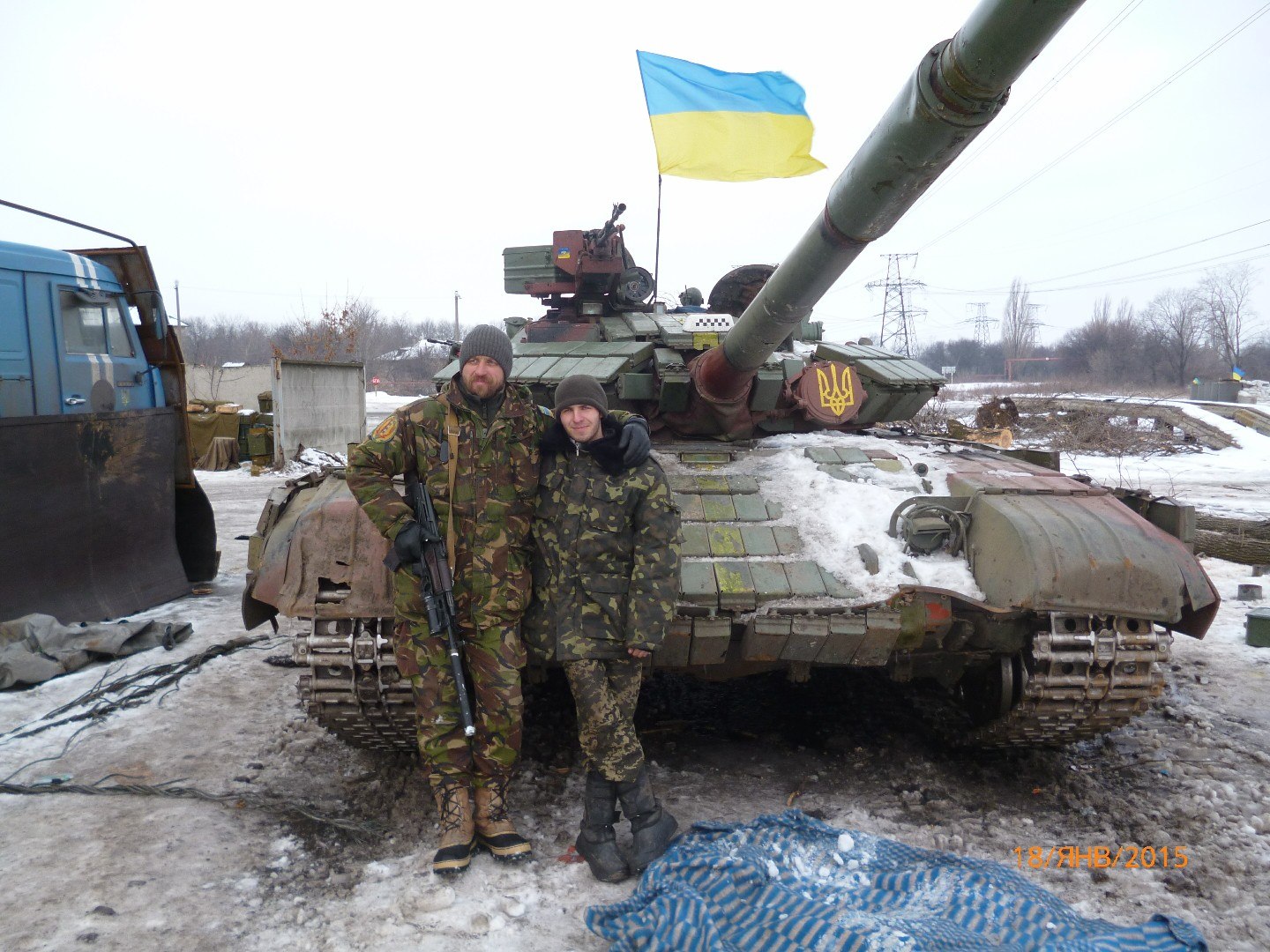 Украинский танк Т-64БВ в январе 2015 г