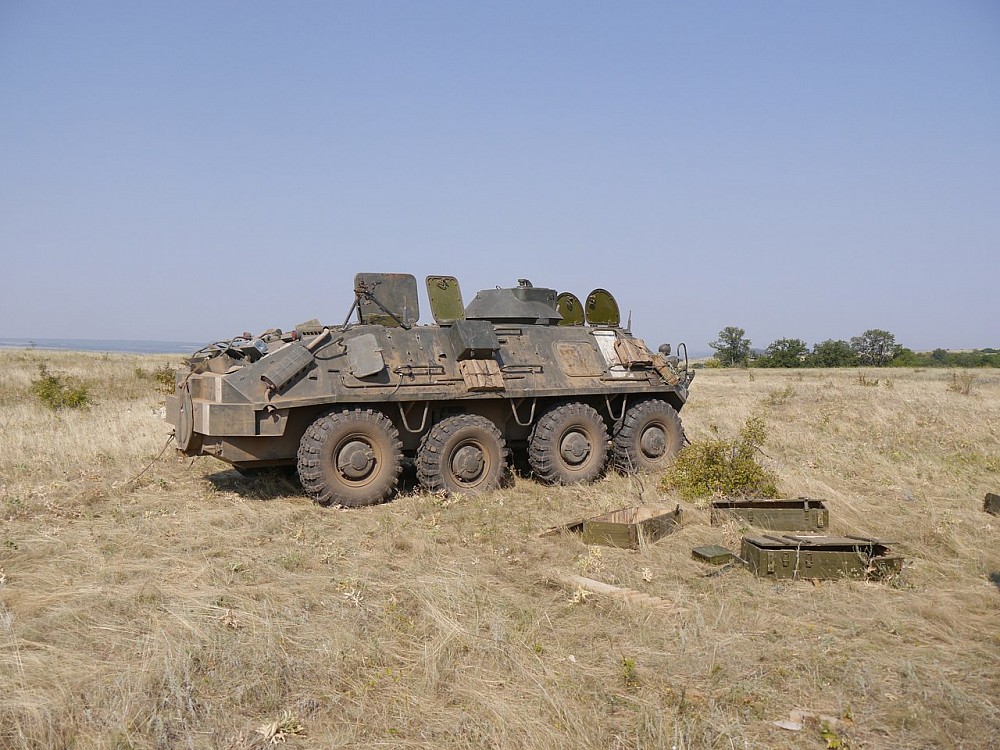 Abandoned ukrainian command artillery vehicle 1V18 Klyon-1