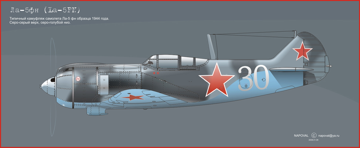 цвет ВОВ colorfull WWII VVS USSR sovietske stihacie lietadlo La.5FN Lavotjkin Lavotsjkin