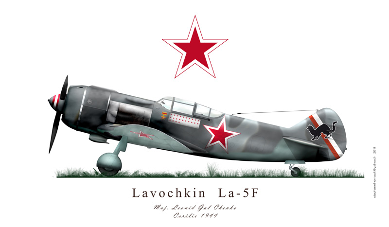 ВВС СССР цвет ВОВ photo color ww2 VVS USSR Die Lawotschkin La-5f einsitziges einmotoriges sowjetisches Jagdflugzeug das im Zweiten Weltkrieg