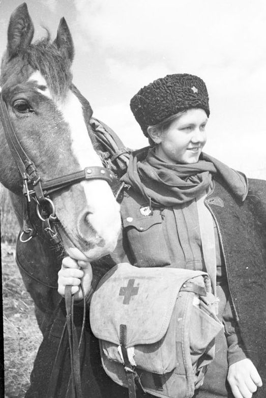 WWII photo soviet female medic cossak
