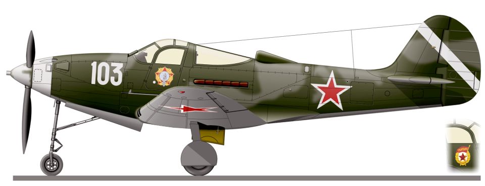 103 P39Q цветной чертеж ВВС СССР обозначение ЭБО  боевая авиация guard air fighters warplane USSR знак быстрого распознавания в воздухе