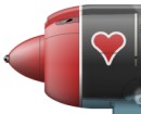 ЭБО 41ГИАП  красное сердце (масть черви) в белом канте на носу боевого самолета