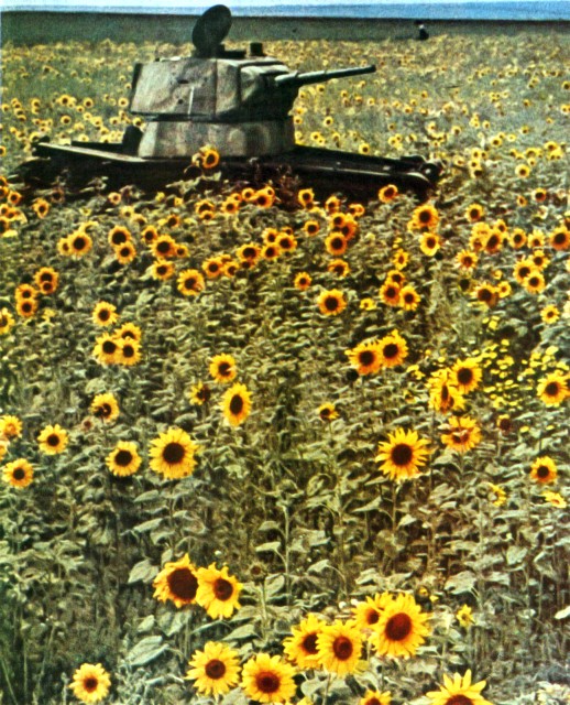 light tank T-26 Stalingrad, color wartime photo
