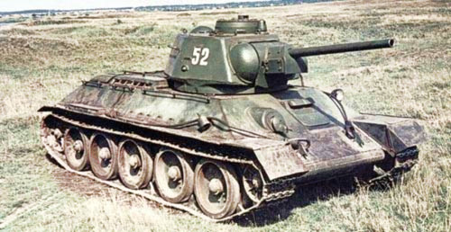 Soviet medium tank T-34-76, color photo