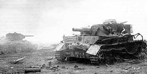 T-34-85 and dead PzIV