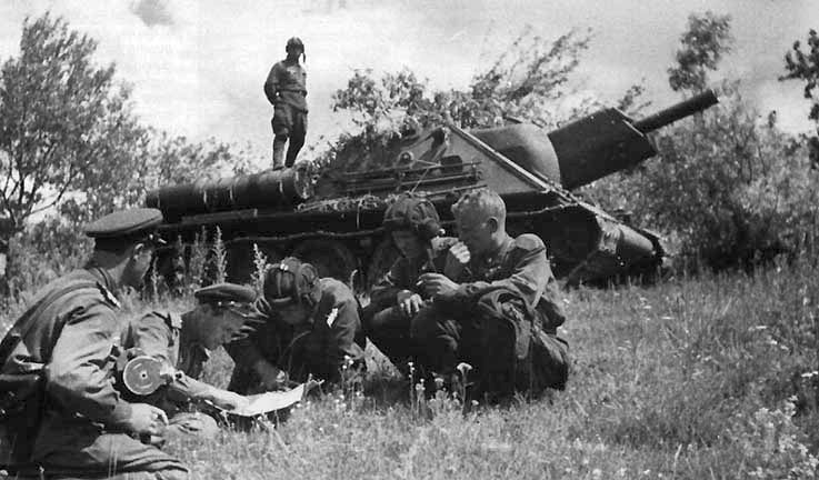 russian image wartime SPG of USSR in combat.