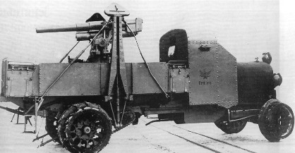 antibalas y transportador Руссо-Балт Т с 76мм зенитной пушкой