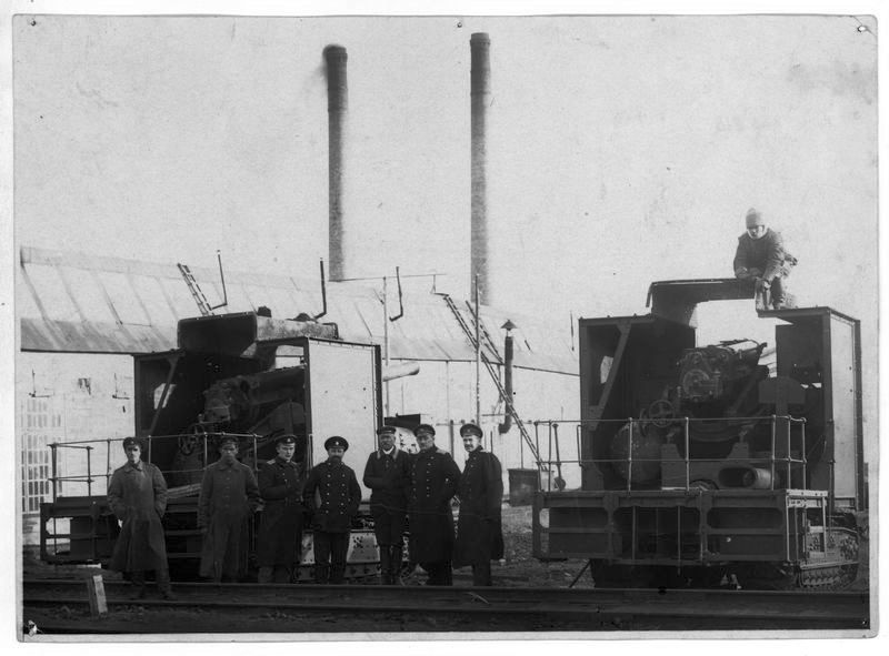 Ремонт на котельном з-де дальнобойных бронированных морских орудий 1919