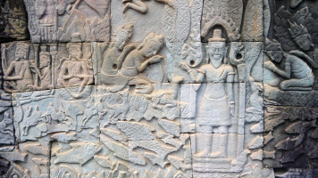 foto photo фото Angkor Bayon - walls with basreliefs