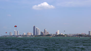 a view to Pattaya from the sea. Thailand