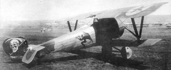 red Nieuport 24bis 13 fighter air squadron wartime picture.